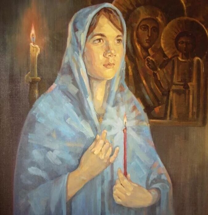 Православная женщина картина