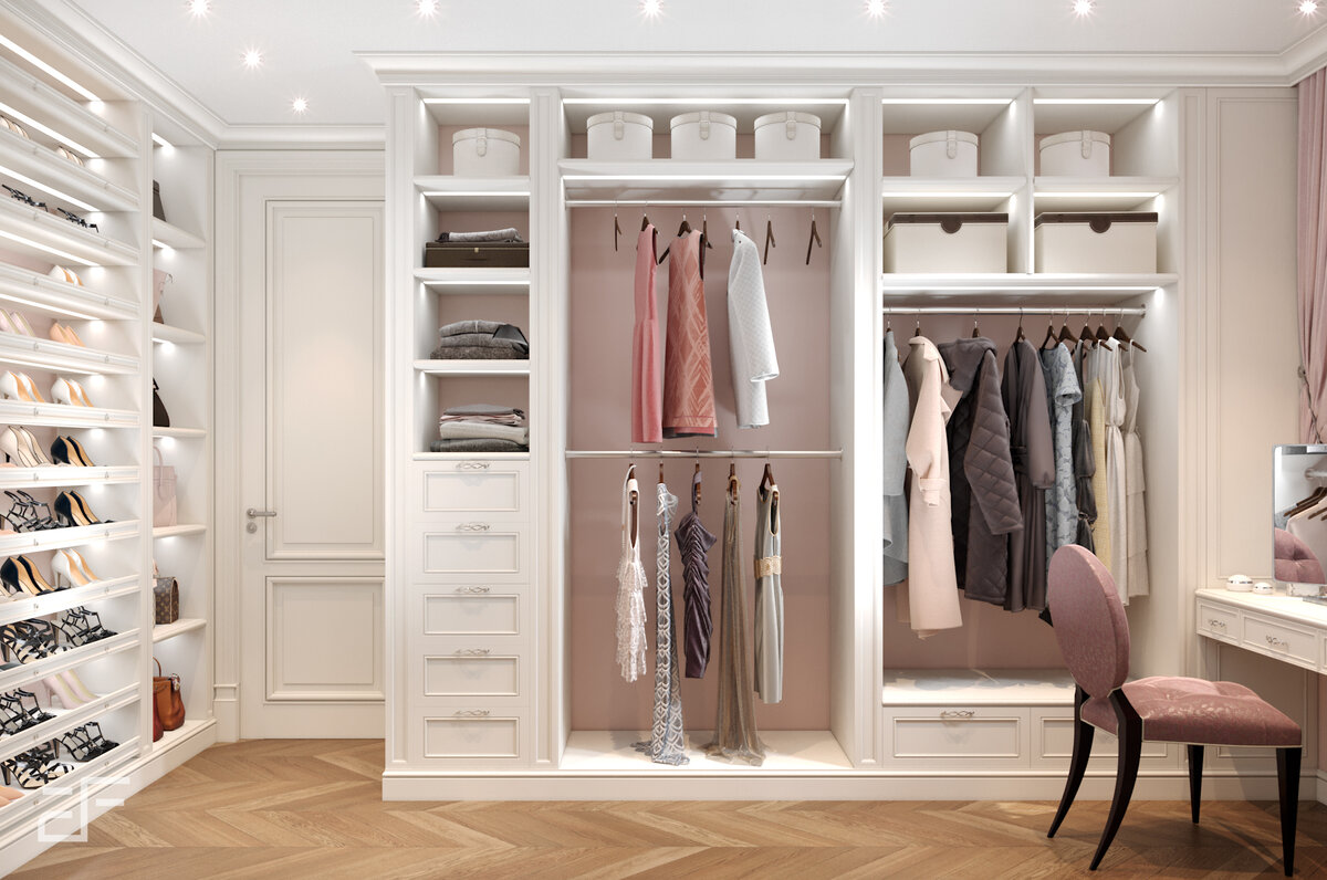 Дизайн интерьера гардеробной