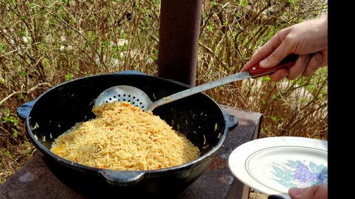 Плов с Курицей в казане на плите и костре пошагово с фото