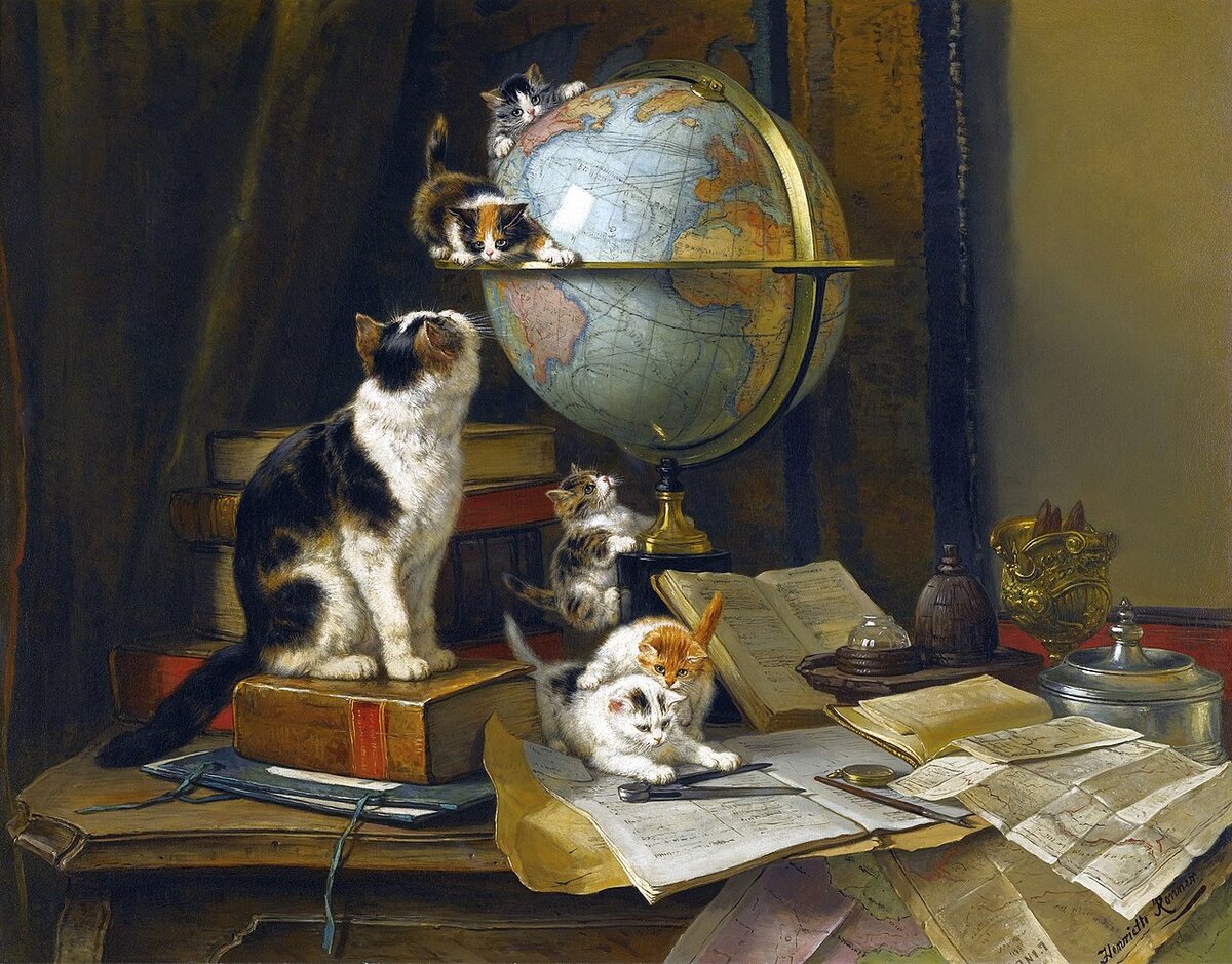Henriëtte Ronner-Knip. The Globetrotters. 1883. Wikimedia Commons