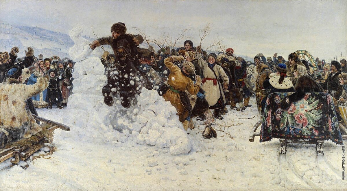Взятие снежного городка. 1891
