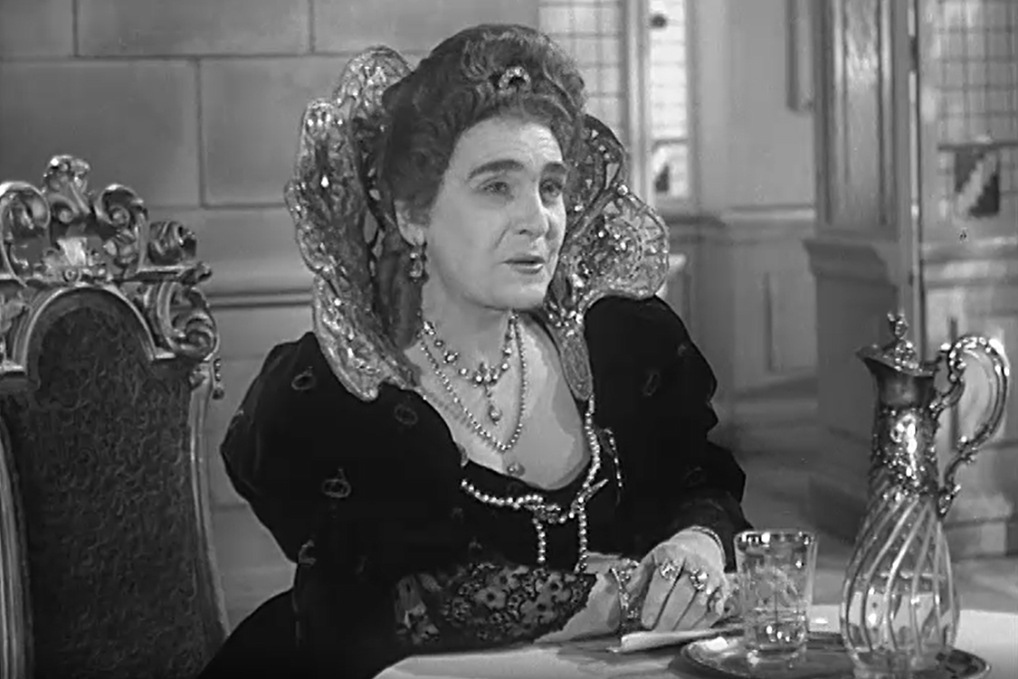 Кадр из телеспектакля "Стакан воды" (1957)