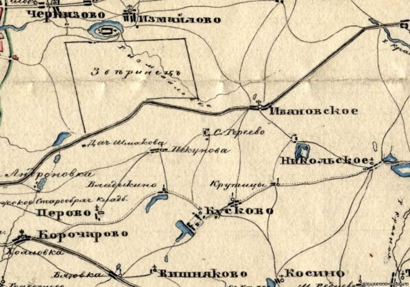 Фрагмент карты восточной части Москвы, предположительно 1849-1856 гг. (фото: vaostory.ru)