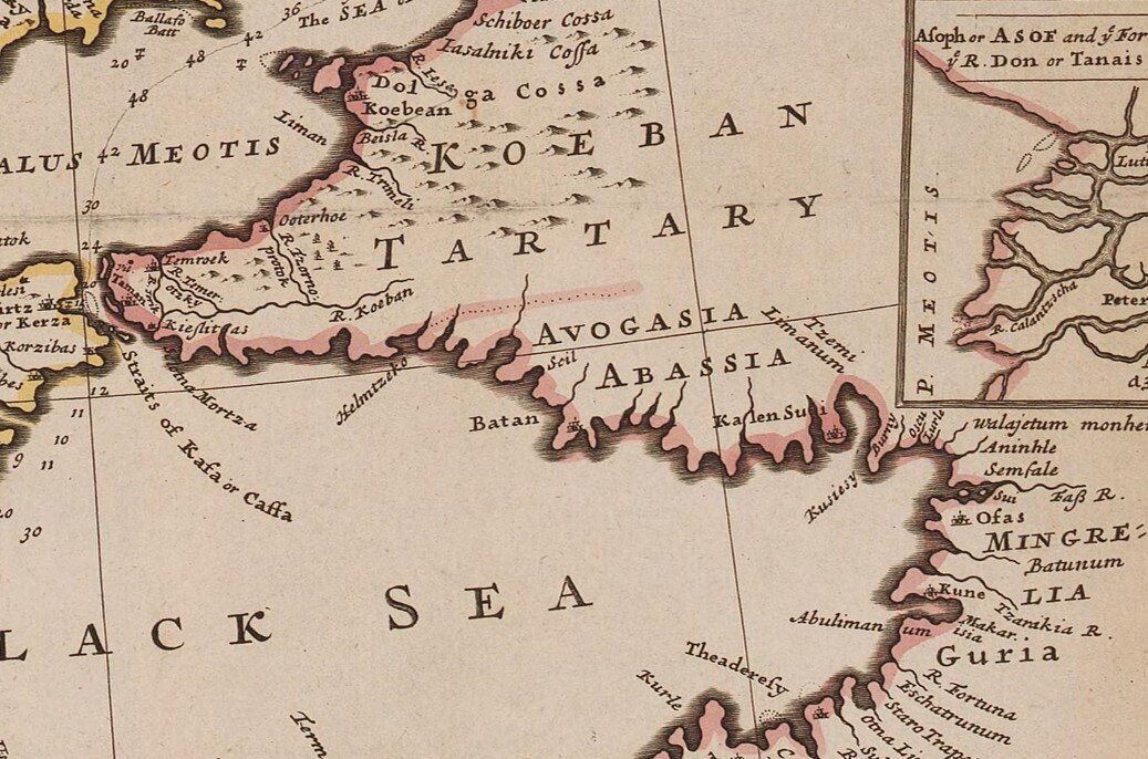 Herman Moll. Map of Moscovy, Poland, Little Tartary and ye Black Sea. 1730. (фрагмент)