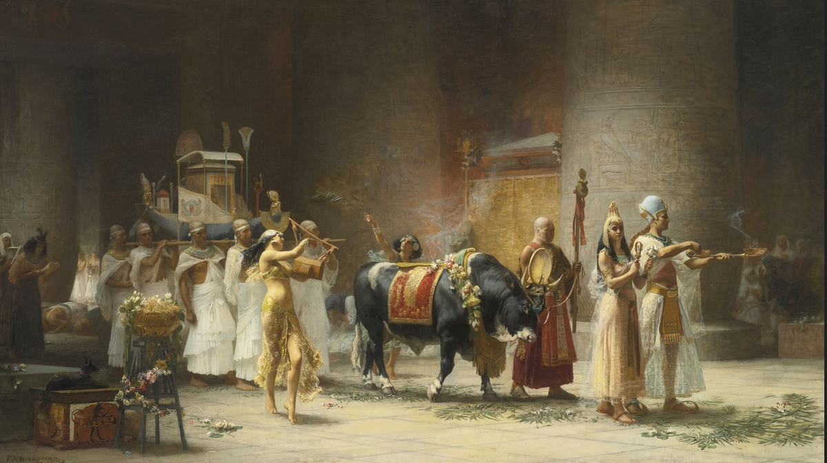 Фредерик Артур Бриджмен. "Египетская процессия с жертвенным быком".