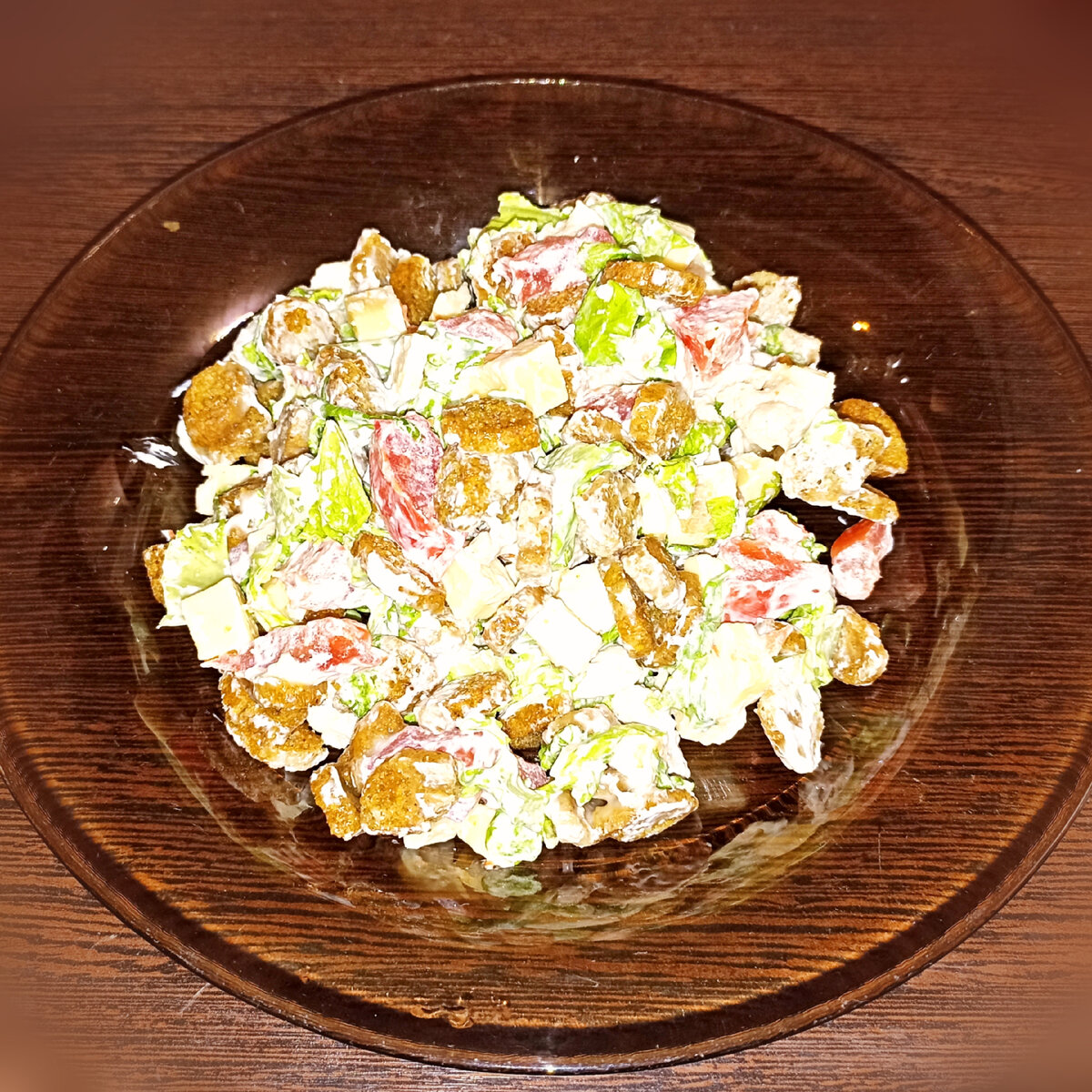 Вариант сервировки салата "Цезарь"