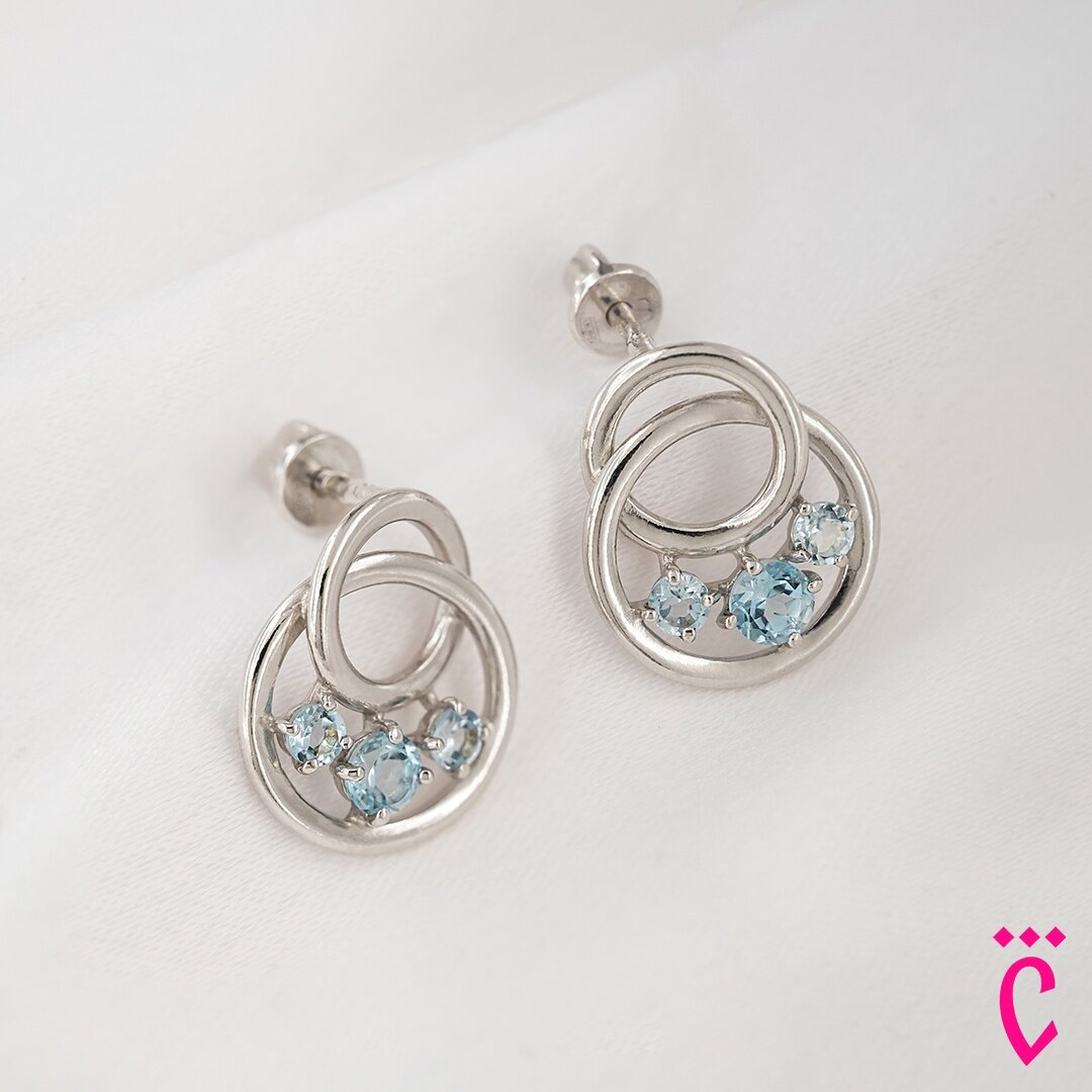 Серьги из серебра с топазами (арт. 92022244)