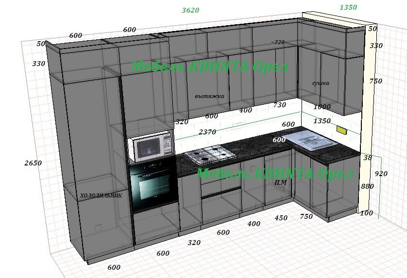 Кухня с замером и установкой