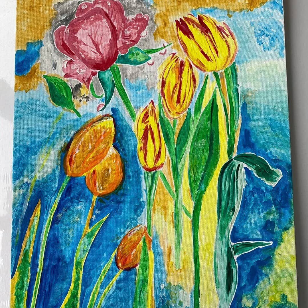 Painting."Flowers".Author GuzelM,april,2021