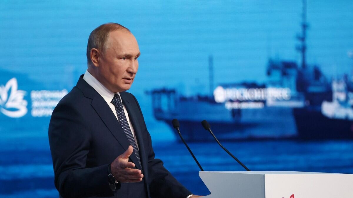    Президент России Владимир Путин выступает на пленарном заседании VII Восточного экономического форума во Владивостоке© РИА Новости / POOL