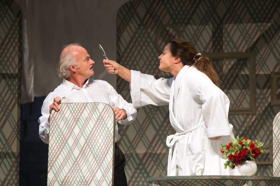 Спектакль "СЕМЬЯ СОРИАНО, ИЛИ ИТАЛЬЯНСКАЯ КОМЕДИЯ", Доменико Сориано - заслуженный артист России Сергей БАРКОВСКИЙ, Филумена Мартурано -  заслуженная артистка России Наталья СУРКОВА