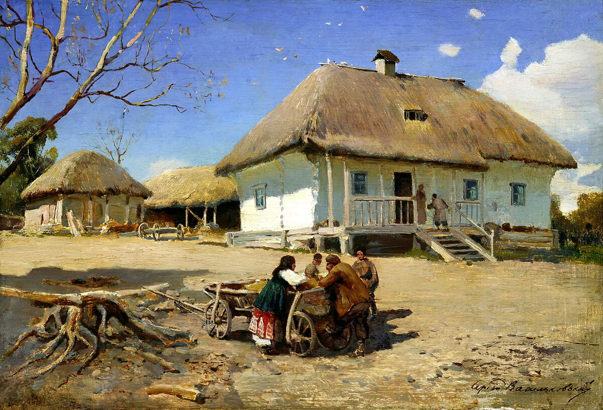 ВАСИЛЬКОВСКИЙ Сергей - Кaзачий двор. Николаевский художественный музей имени В.В. Верещагина. Источник: gallerix.ru