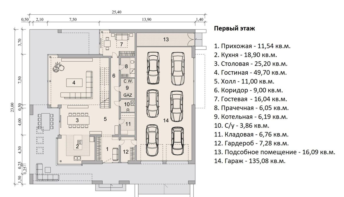 Проект красивого, необычного дома с мансардным этажом, 4 спальнями,  гаражом, террасой | Строим коттеджи со Stone-wood-house | Дзен