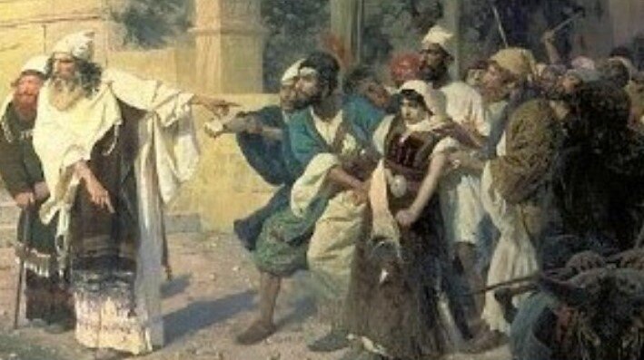 Фрагмент картины Василия Поленова"Христос и грешница"