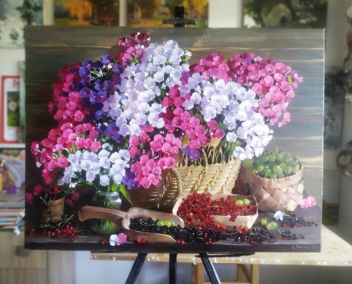 1. Антон Чубаков. "Дачные радости", 60х80 см, х.м., 2022 г. Изображение из аккаунта художника vk.com/anton4ubakov87