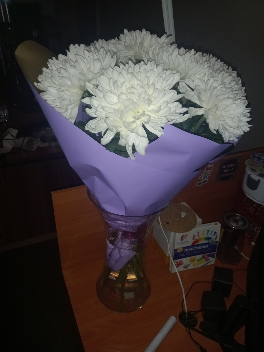 Цветы от коллег