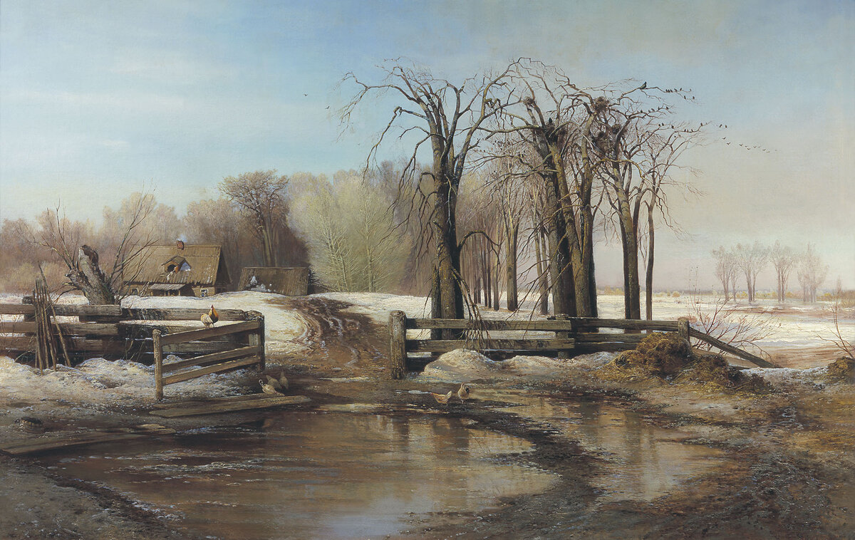 "Весенний день", А.К. Саврасов, 1873. Владимиро-Суздальский музей-заповедник.