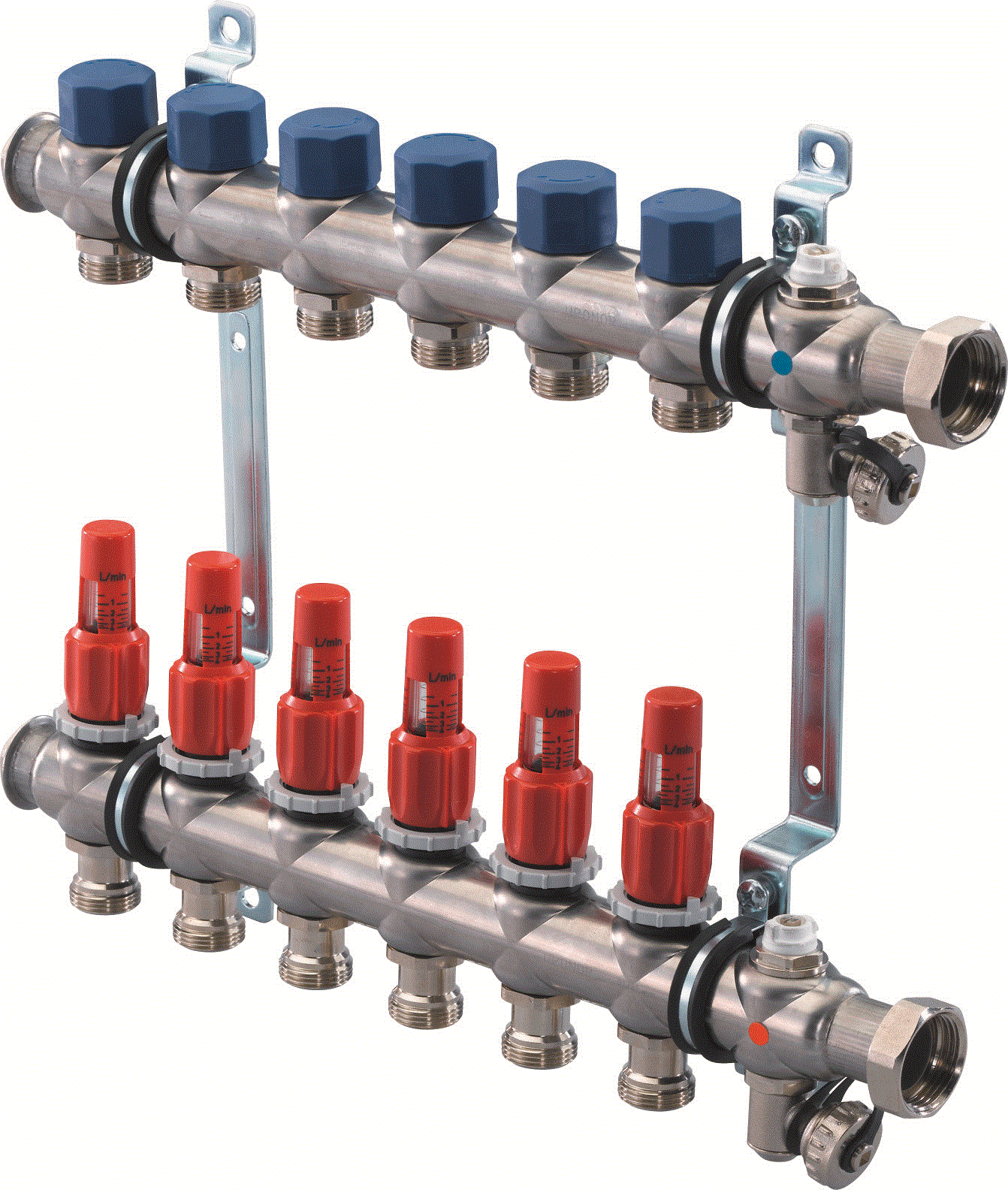 Коллектор отопления из нержавеющей стали UPONOR Smart S с расходомерами