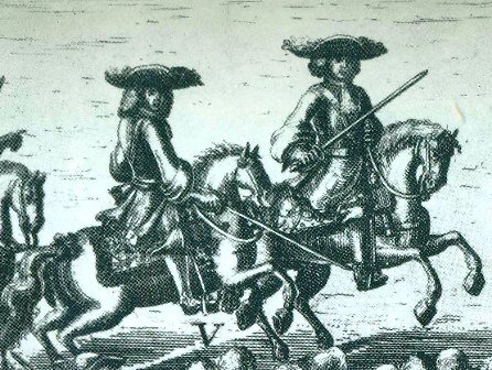 С гравюры А.Ф.Зубова "Торжественное вступление русских войск в Москву после Полтавской победы 21 декабря 1709 г."