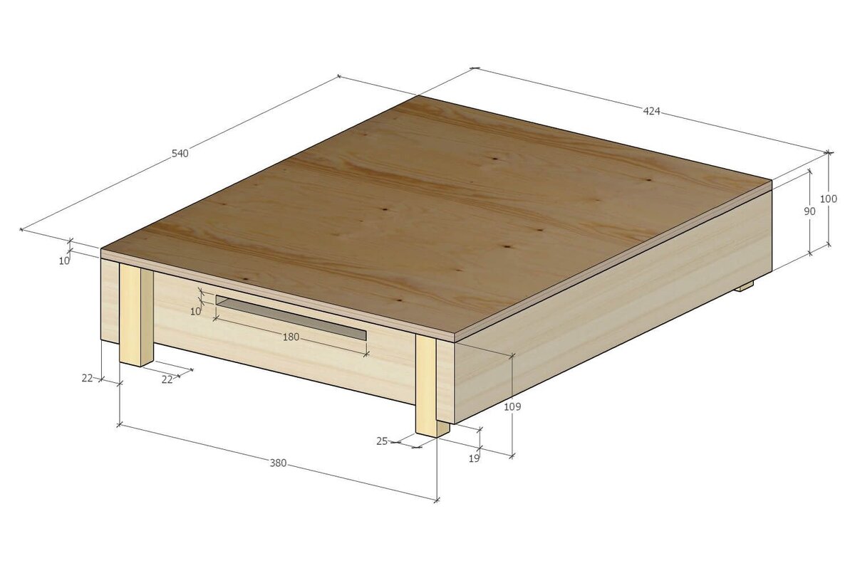Подкрышник с крышей. Заодно и чертёжик.