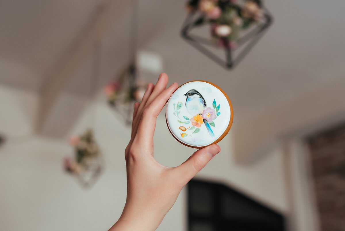 роспись в акварельной технике пищевыми гелевыми красителями