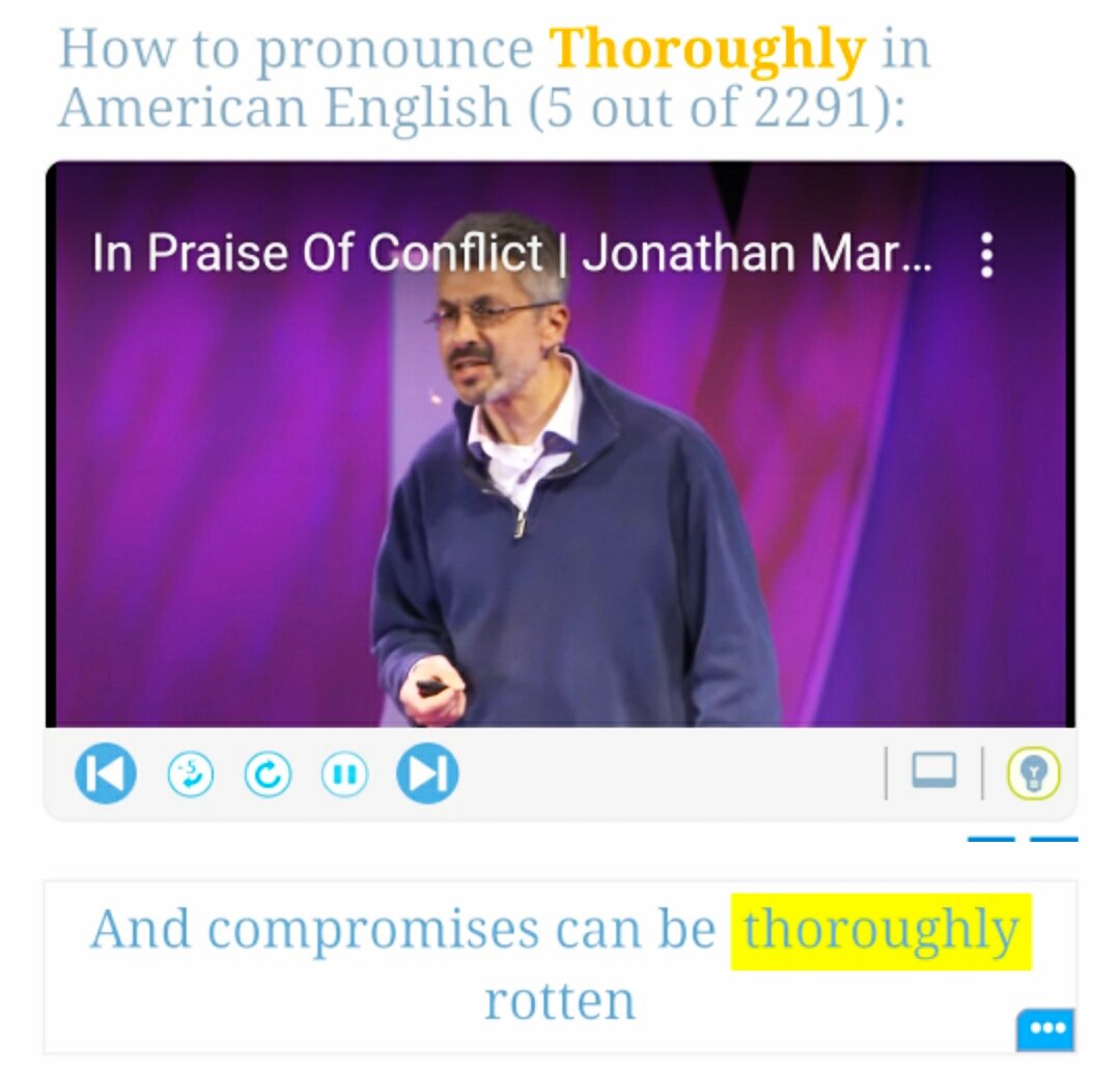 Screenshot сайта YouGlish /  Broken English / Thoroughly