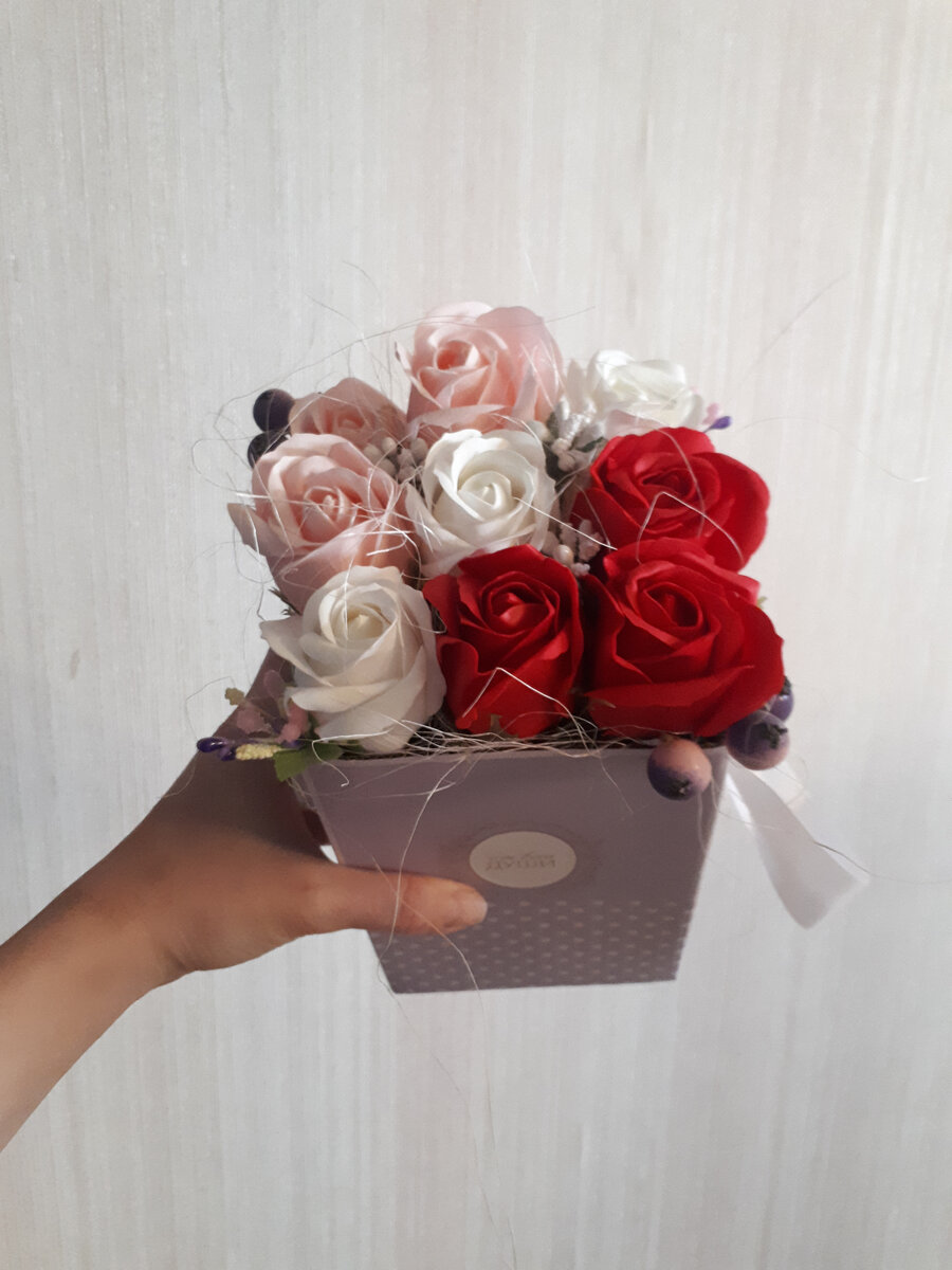 Букет из мыльных роз