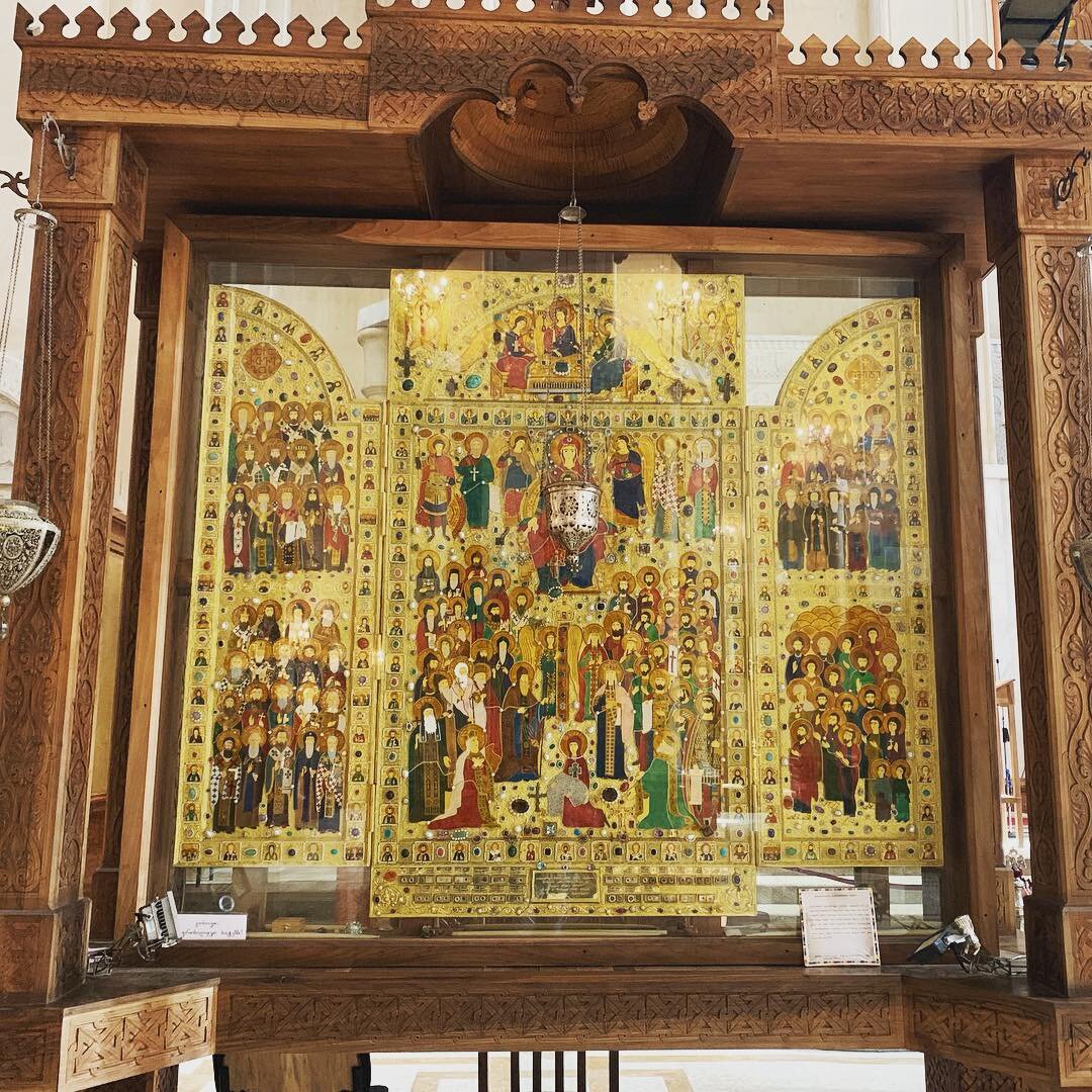 Фото автора. Икона "Надежда Грузии" в храме Цминда Самеба, Тбилиси. Благослави и защити народ и землю Грузии.