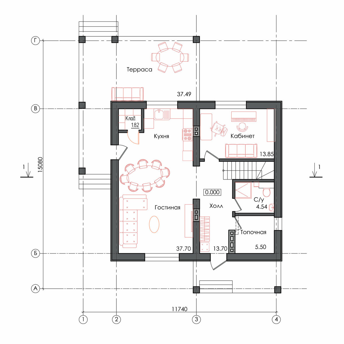 План 1 этажа