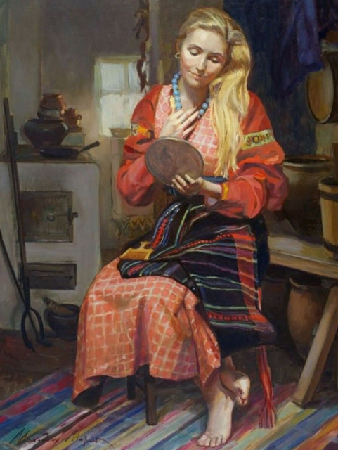 Молодых Мария Станиславовна (род. 1973). Голубые бусы.