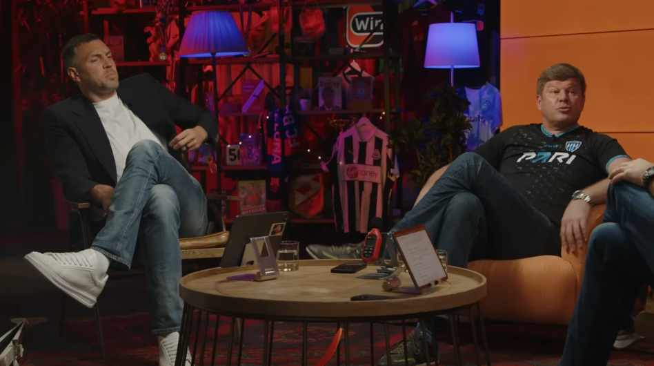    Дмитрий Губерниев и Артём Дзюба ©Кадр из видео «Коммент. Шоу»