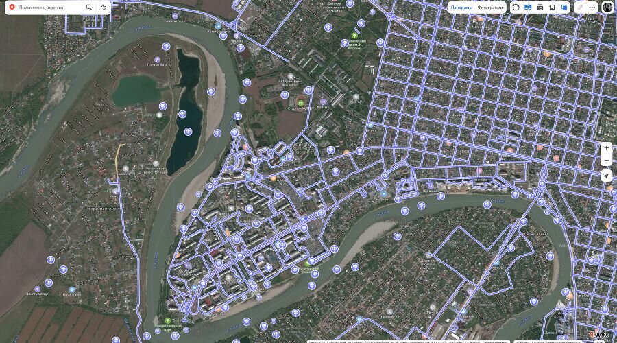     Показ доступных панорам зависит от масштаба карты Скриншот yandex.ru/maps