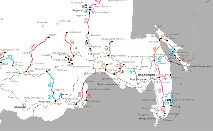 © ОАО "РЖД" (Фрагмент карты из Стратегии развития железнодорожного транспорта до 2030 года, опубликованной в 2008 г.)
