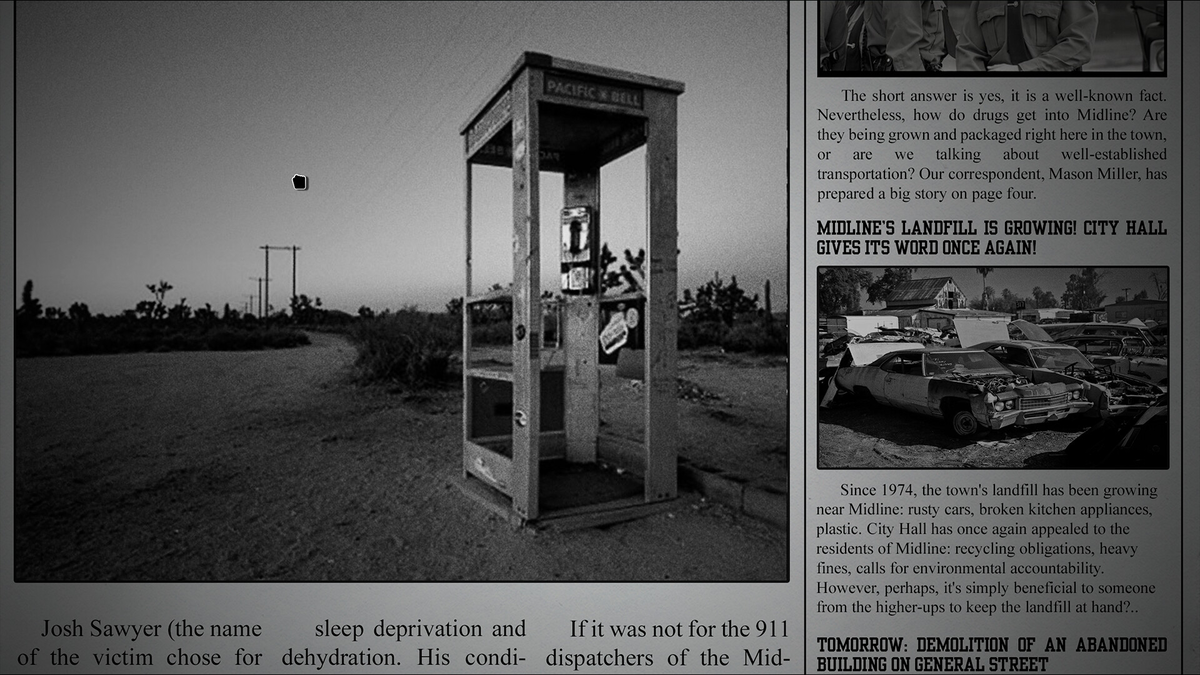 Газета, из которой мы узнаём о новостях Мидлайна. 
(Не пугайтесь, в игре полностью русский текст и озвучка)