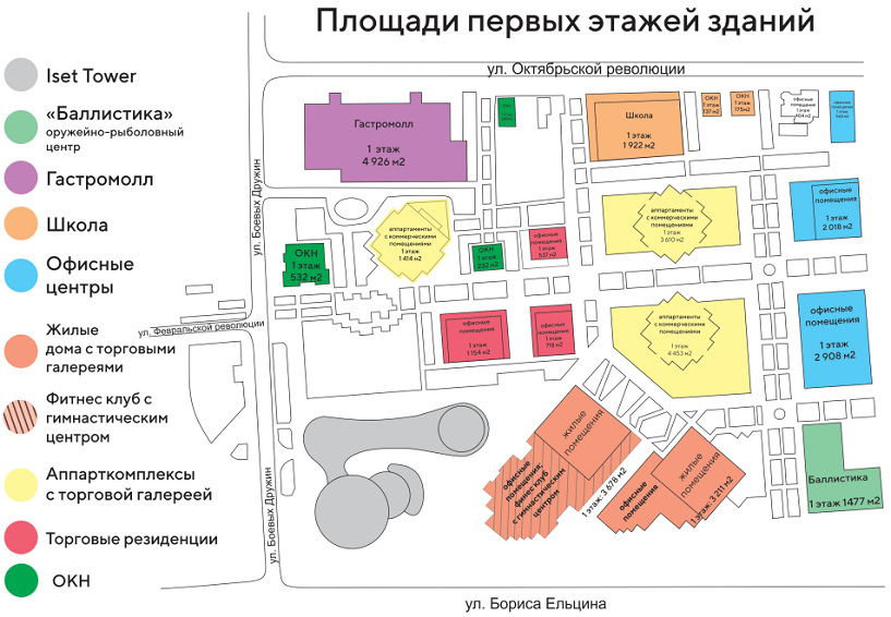 Объекты квартала «Екатеринбург-Сити»