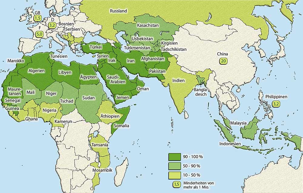 Карта расселения мусульман