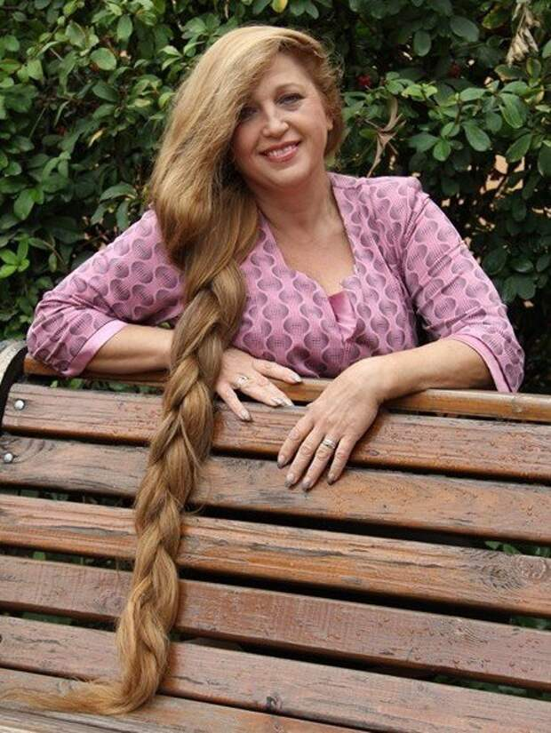 Длинная коса Ирины Забрусковой. Толстый с длинными волосами