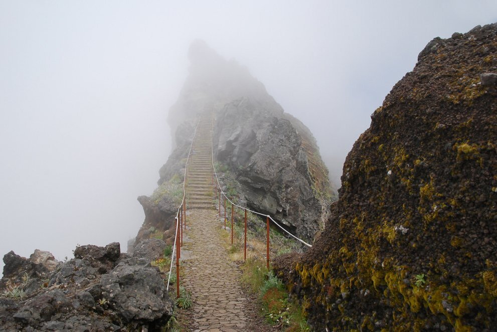 Тропа в горах на Сахалине. И впереди - туман...