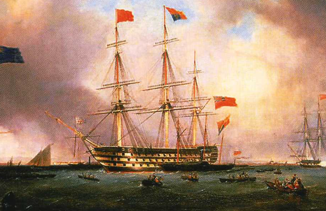 Флот 19 века. Линейный корабль, [куин].1833 г.. HMS Queen 1839 линейный корабль. Queen Victoria's visit to HMS 'Queen' at Portsmouth, 1 March 1842. Крымская война корабли.