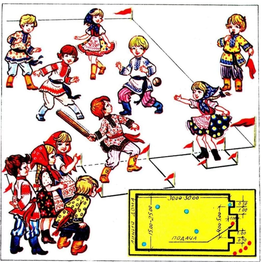 Русский народный бейсбол. Фото из открытых источников. 