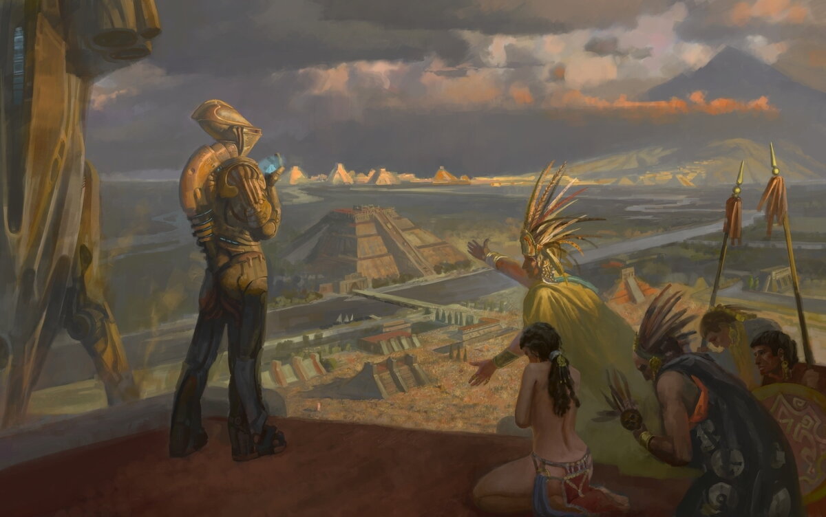 Пришельцы посещали империю ацтеков.
Источник: http://www.topoboi.com/pic/201308/1920x1200/topoboi.com-9572.jpg