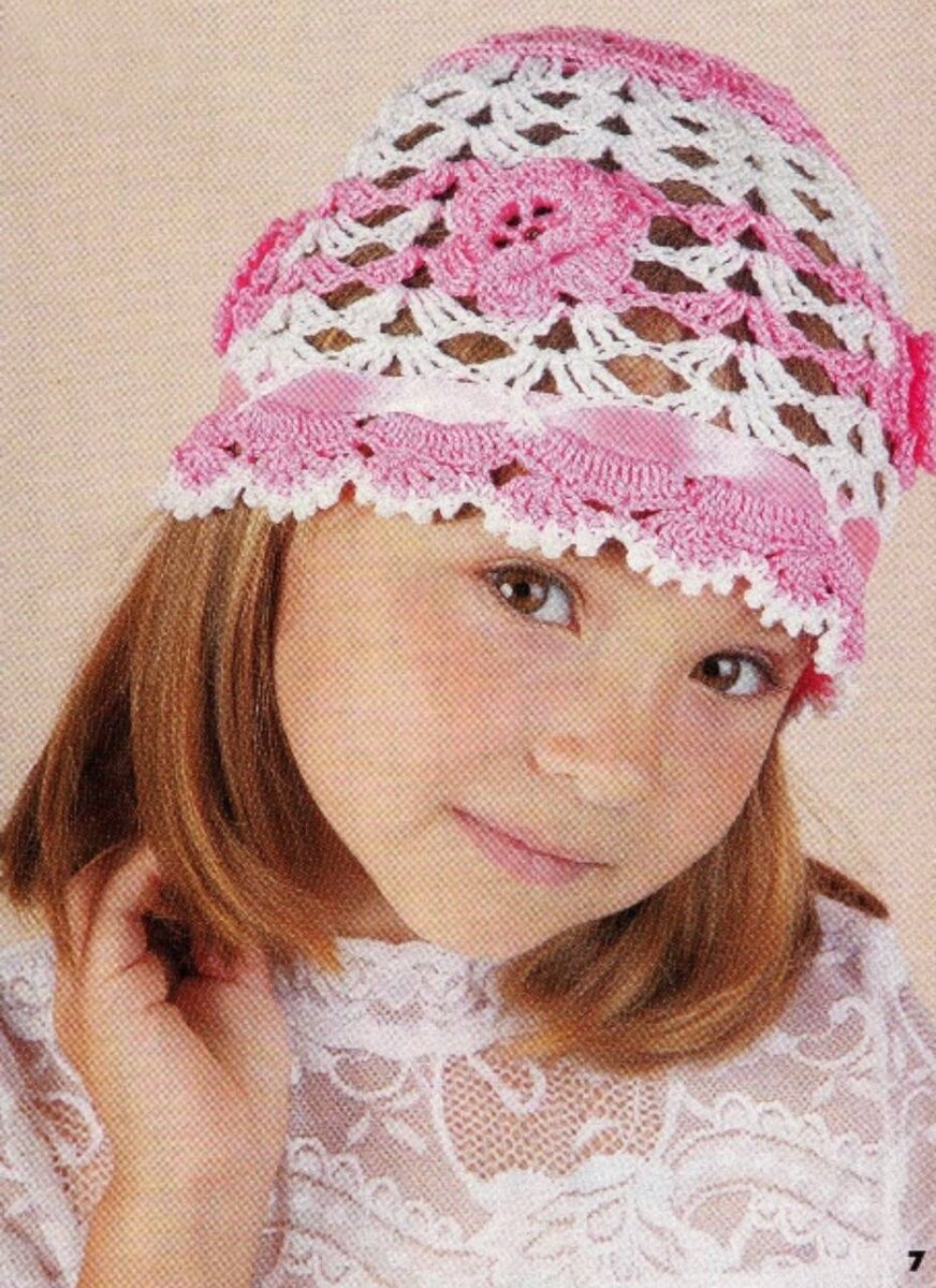 Летние шляпки-панамки для девочек (Вязание крючком)
