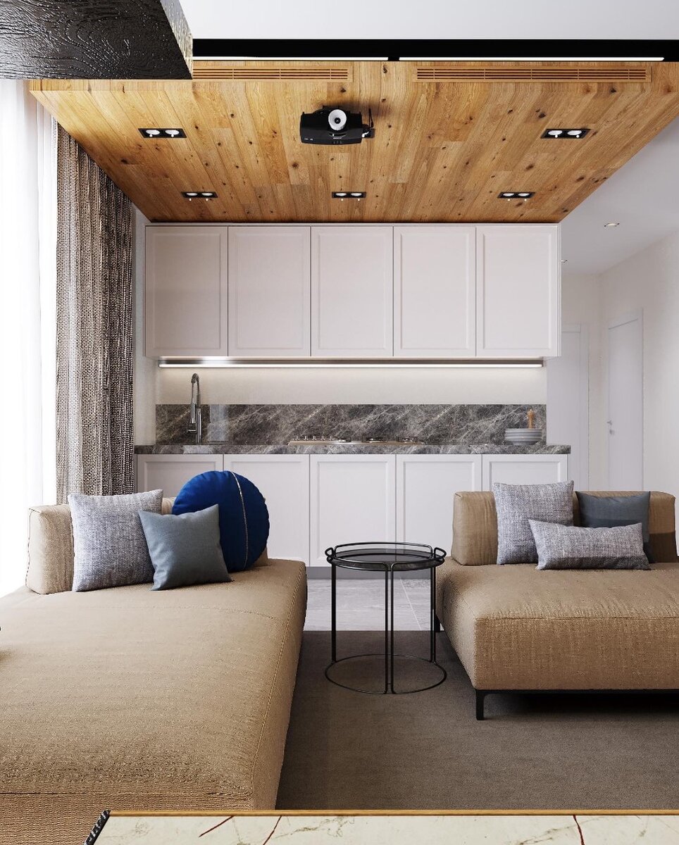 Кухня гостиная в современном стиле 