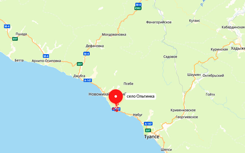 Ольгинка курская область на карте