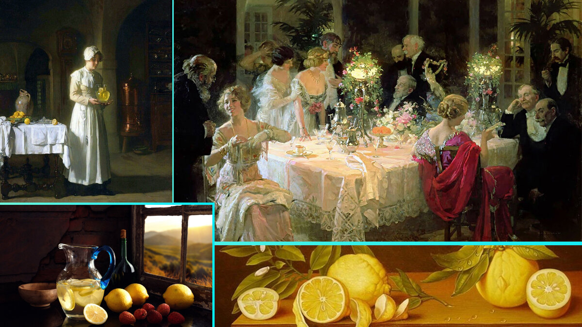 Коллаж - любовь к лимонам и лимонаду в обществе