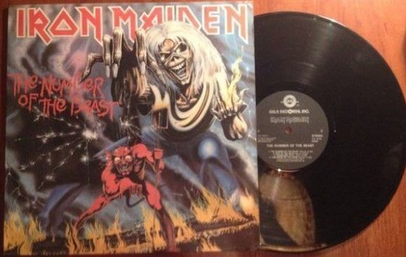 Российский выпуск альбома Iron Maiden «The Number of the Beast», 1982, лейбл Gala Records. 1994 г.