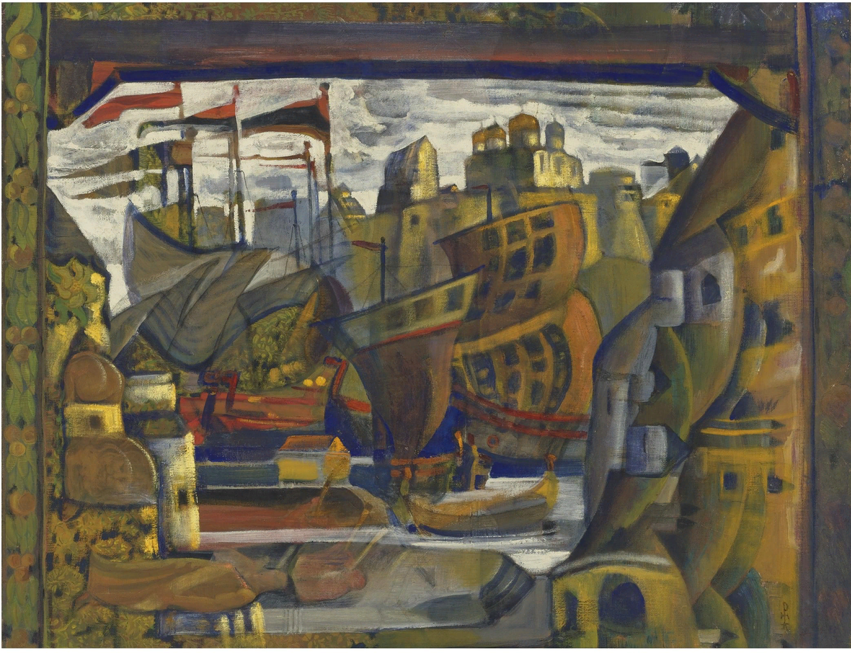 Николай Рерих. Новгородский торг. 1920