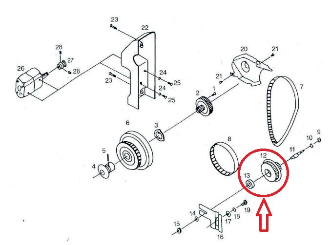 Рис. 1 Промежуточный шкив привода махового колеса