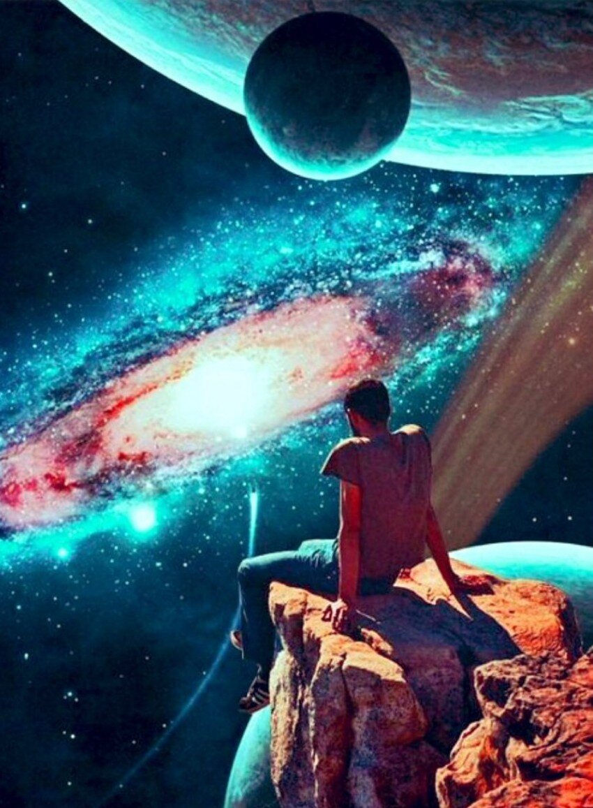 цифровое искусство "Человек и космос"